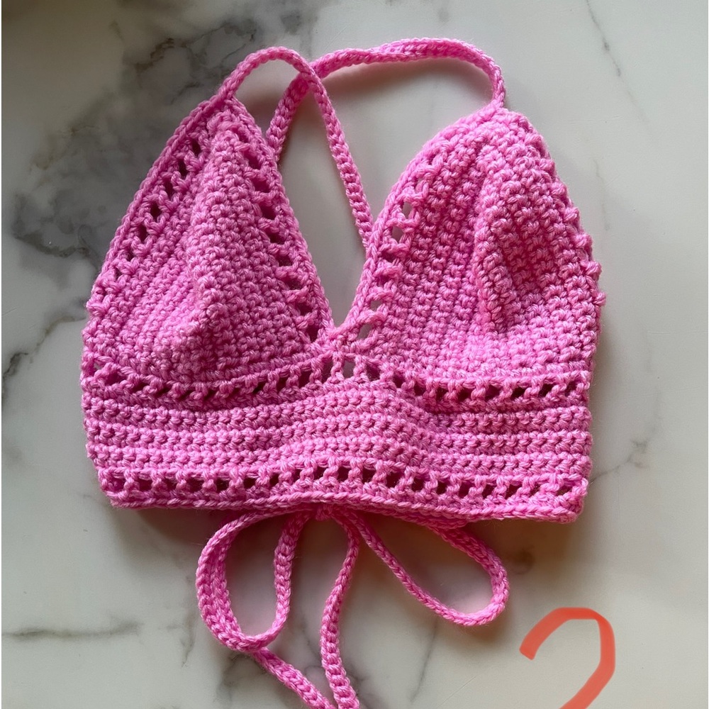 Pink crochet halter